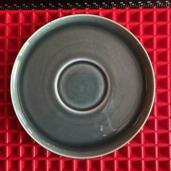 RUSSEL WRIGHT by STEUBENVILLE BY ANTIQUE BLUE-GREEN TEACUP AND SAUCER - Picture 7 of 13